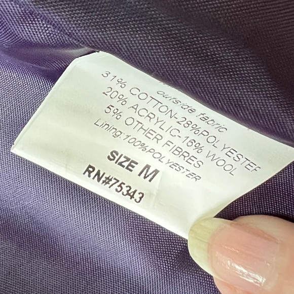 Chepè Wool Blend Purple Pea Coat with Notched Collar - Picture 8 of 9